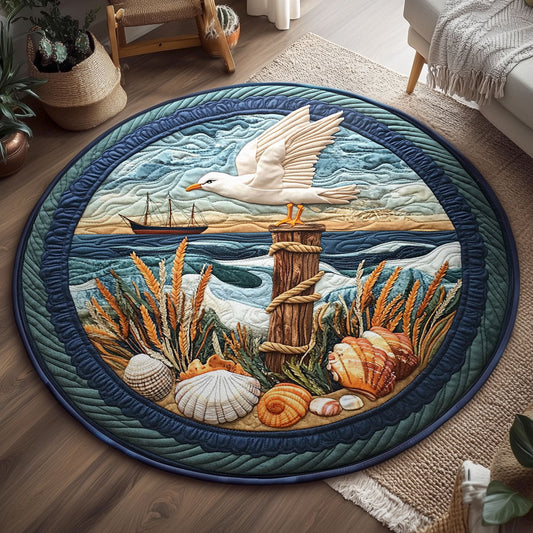 Seagull Shells WY2203085CL Quilted Round Mat