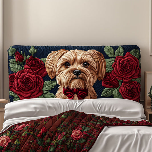 Rose Garden Yorkie KL0201015CL Quilted Headboard Slipcover