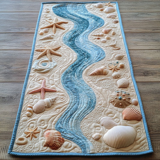 Seashells CW1107040CL Quilted Table Runner