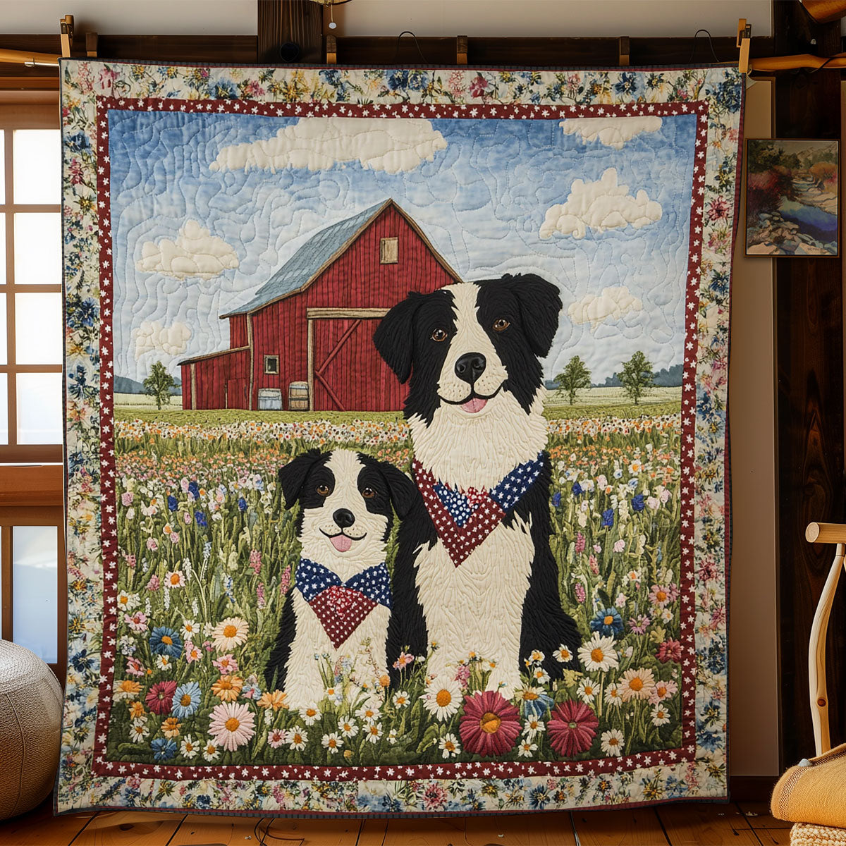 Border Collie Picnic WN2807024CL Quilt