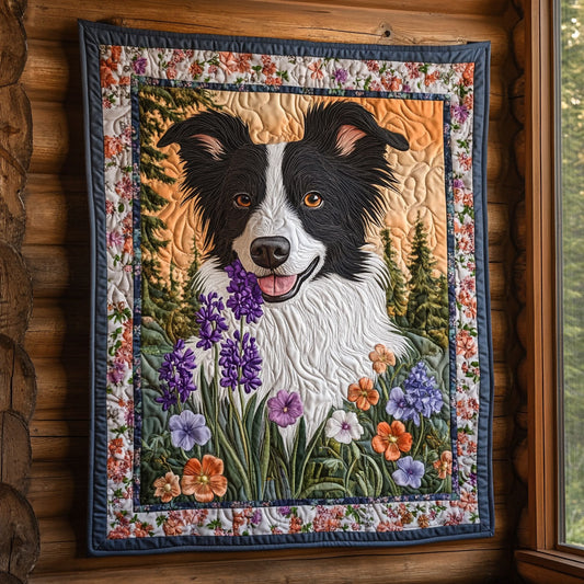 Collie in Garden CW2105334CL Quilt