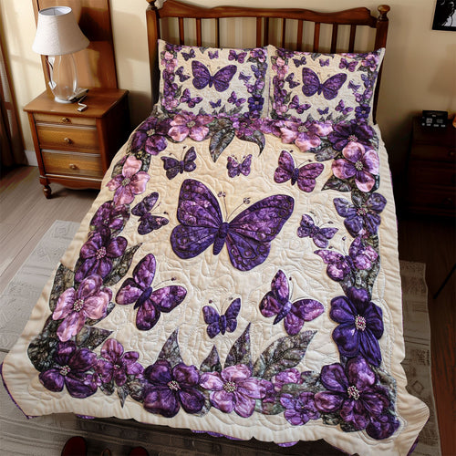 Purple Butterfly WX0512069CL Duvet Cover Set