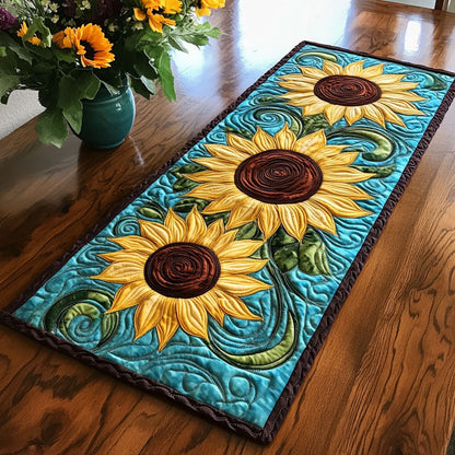 Charming Sunflower WX0606013CL Quilted Table Runner