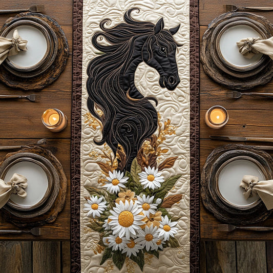 Horse Daisy WX2904023CL Quilted Table Runner