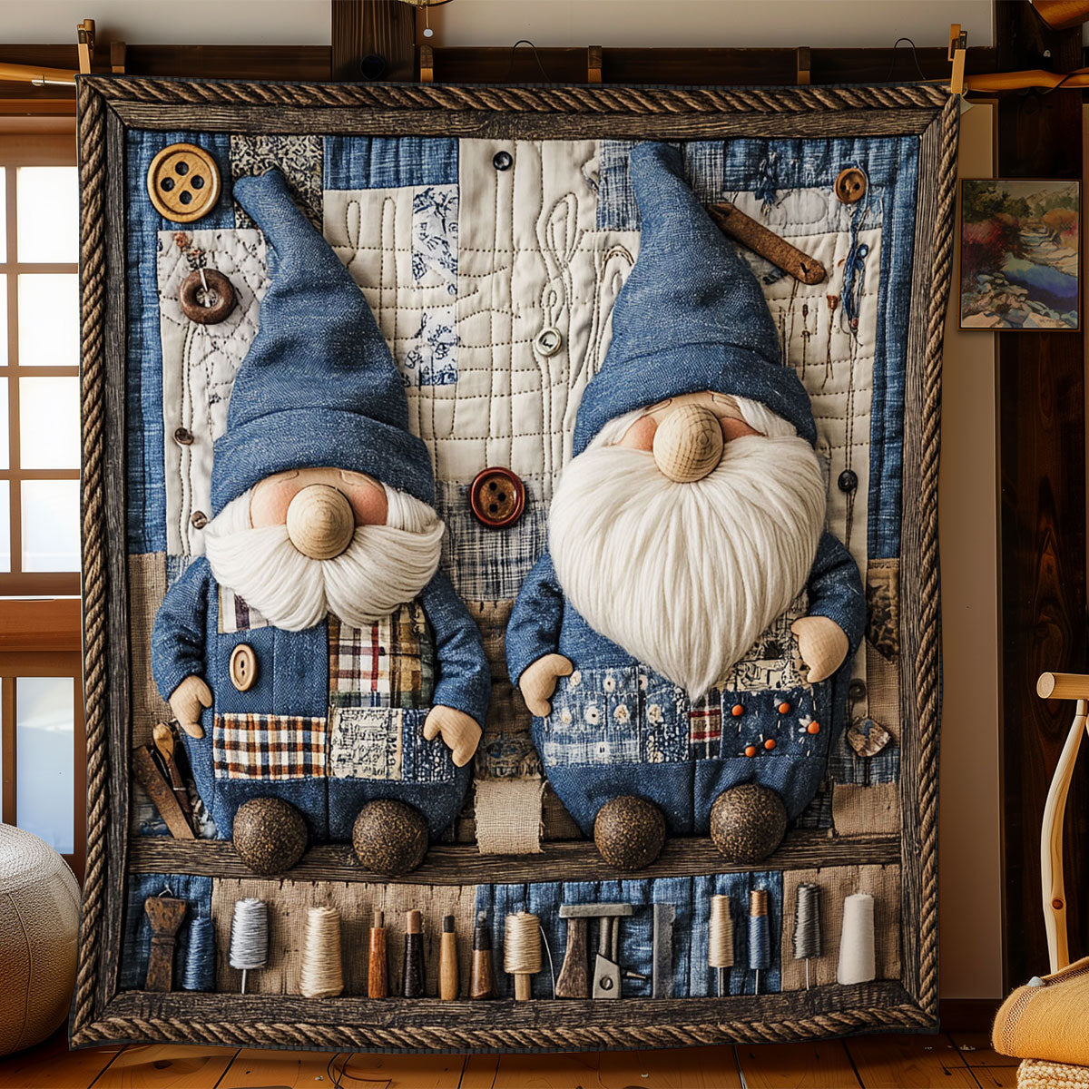 Cottage Gnomework WN1406011CL Quilt