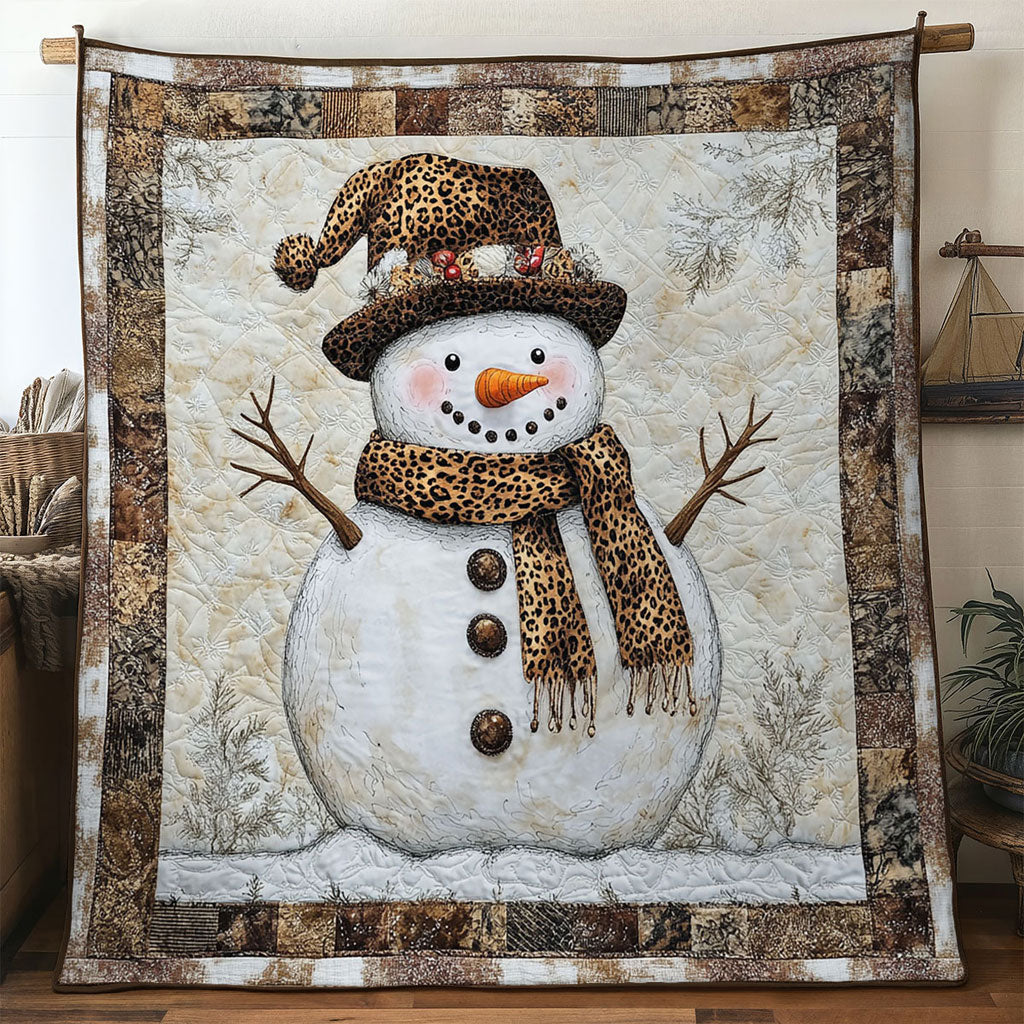 Leopard Chic Snowman WN1411032CL Quilt