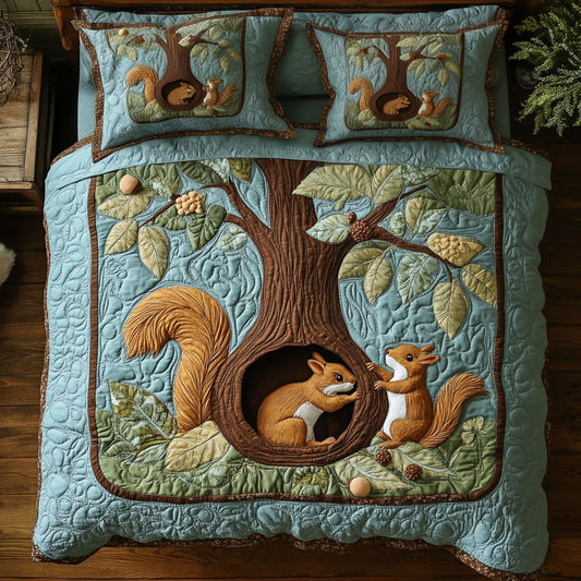 Squirrel Under Oak Tree WY0406023CL Duvet Cover Set
