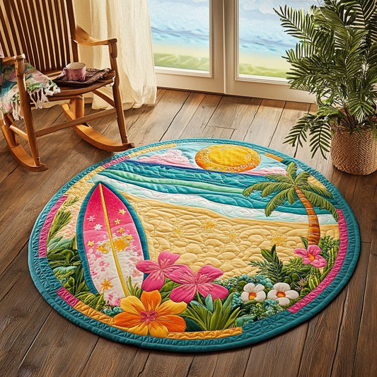 Tropical Beach WJ0304046CL Quilted Round Mat