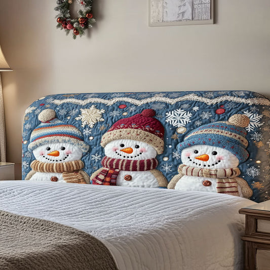 Winter Smile Snowman WN3112052CL Quilted Headboard Slipcover