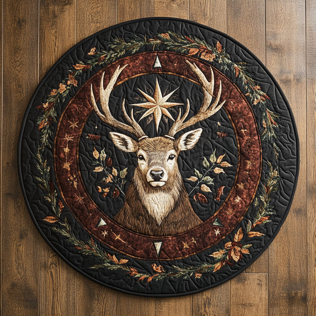 Charming Deer CP2805028CL Quilted Round Mat