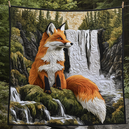 Fox Sitting On Mossy Rocks LT2309007CL Quilt