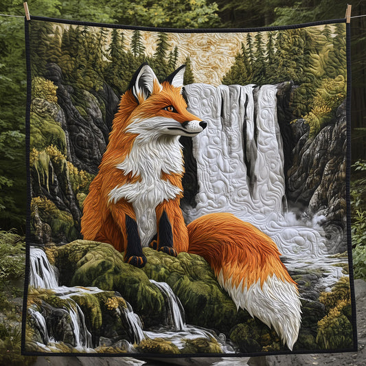 Fox Sitting On Mossy Rocks LT2309007CL Quilt