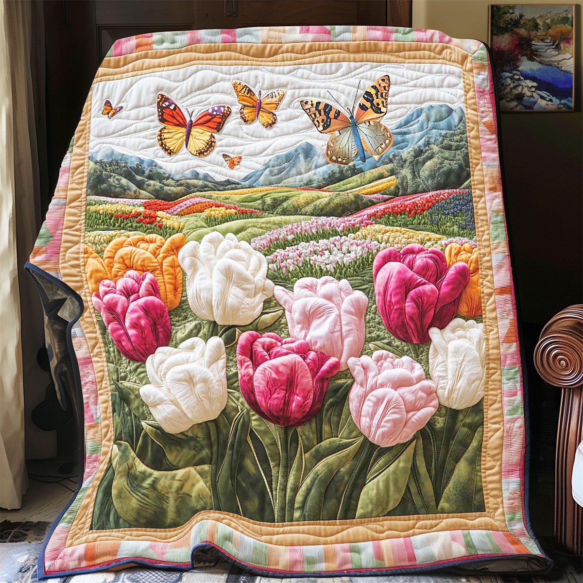 Mornach Butterfly Tulip WP2412003CL Quilt