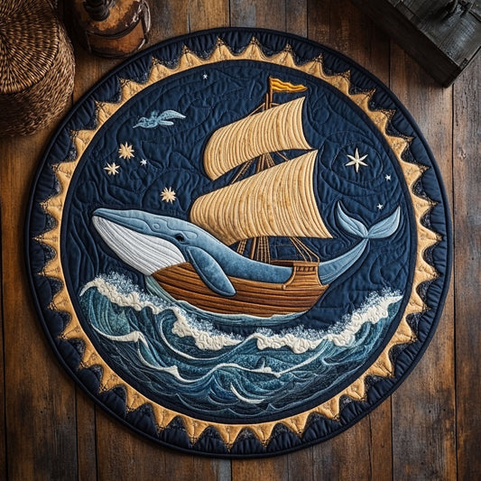 Whale Of The Forgotten Sea WN1607057CL Quilted Round Mat