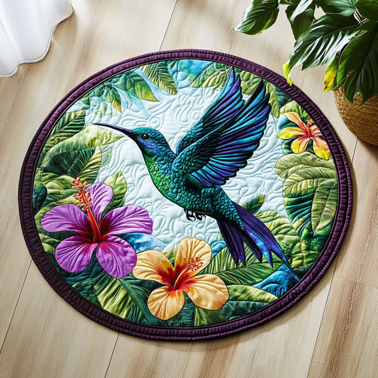 Blooming Hummingbird CW3105608CL Quilted Round Mat
