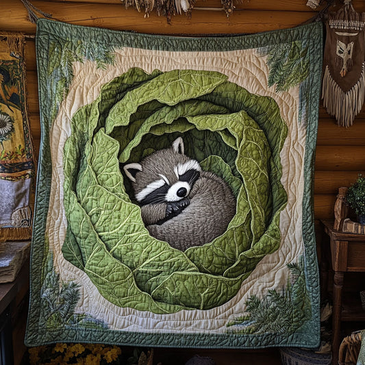 Cabbage Raccoon Nap WY1404027CL Quilt