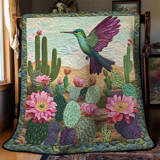 Hummingbird In Cactus Flower WY1903007CL Quilt