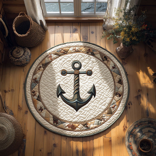 Carved Anchor WY1106009CL Quilted Round Mat