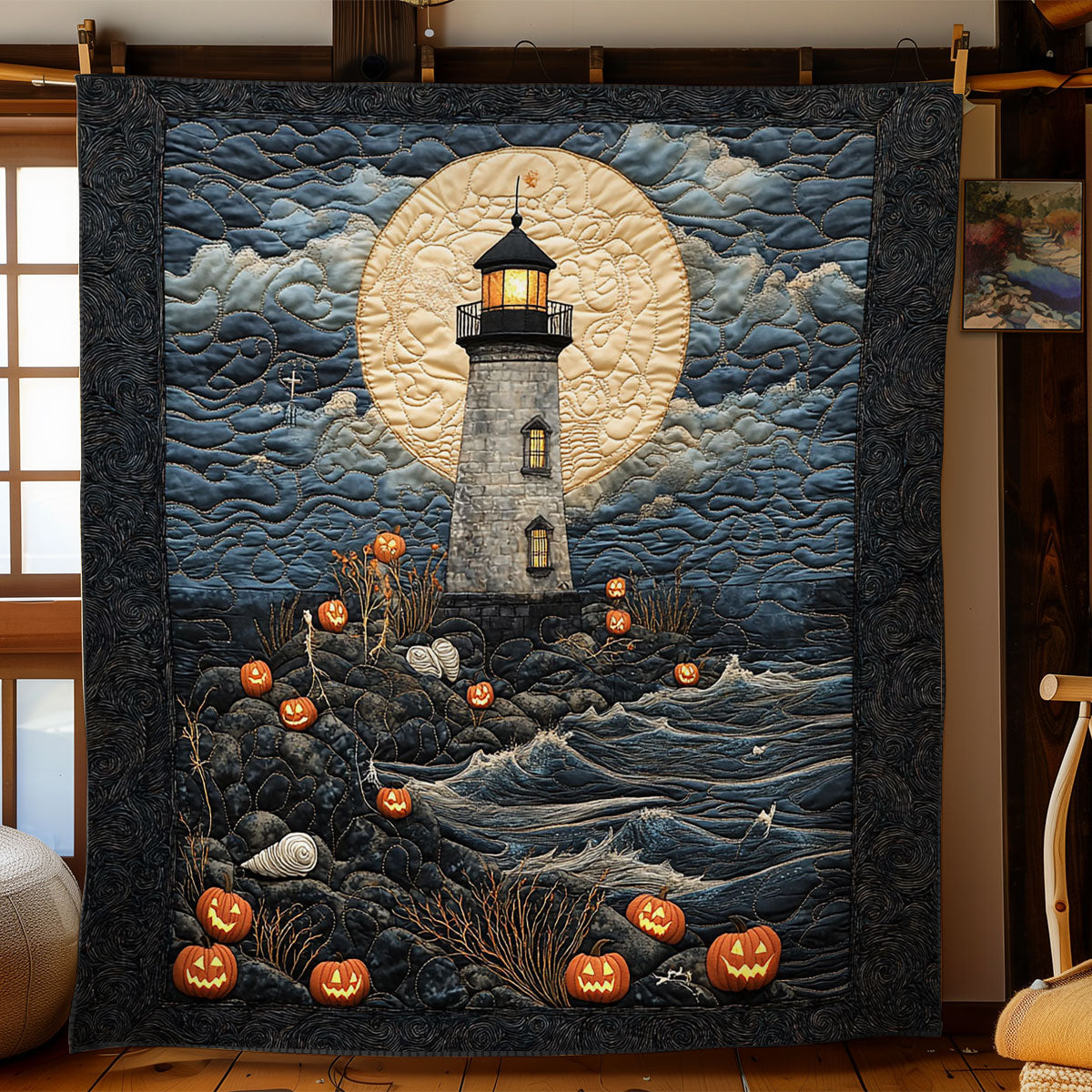 Stormy Lighthouse WN2207082CL Quilt