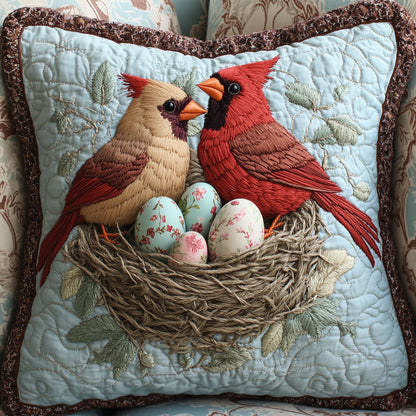 Cardinal Easter Egg WJ1002071CL Quilt Pillow Case