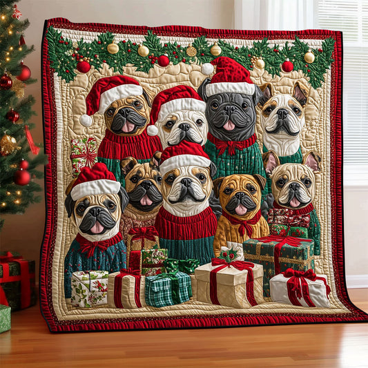 Christmas Bulldog CW1411047CL Quilt