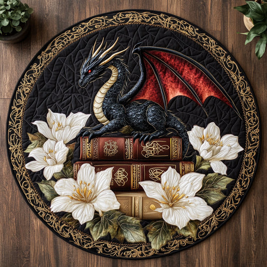 Bookish Dragon CM1205008CL Quilted Round Mat