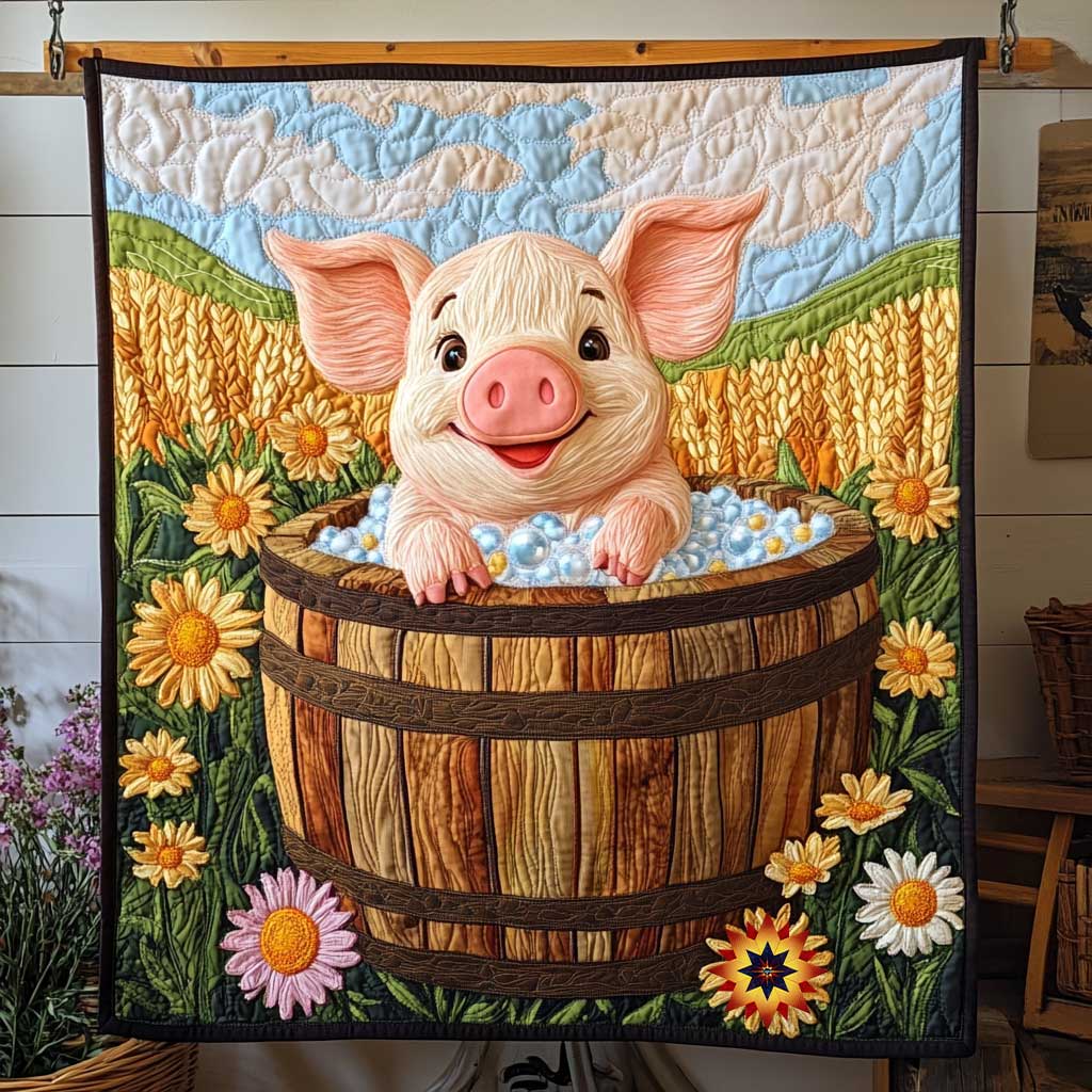 Adorable Farm Piglet WP0412019CL Quilt