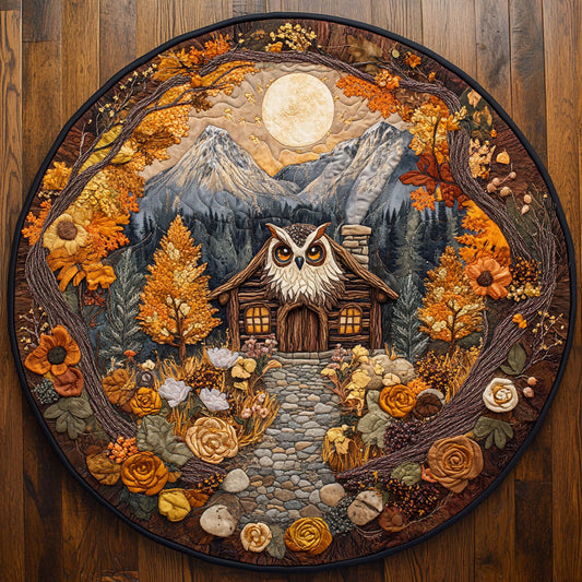 Owl Cottage Watcher WN2705059CL Quilted Round Mat