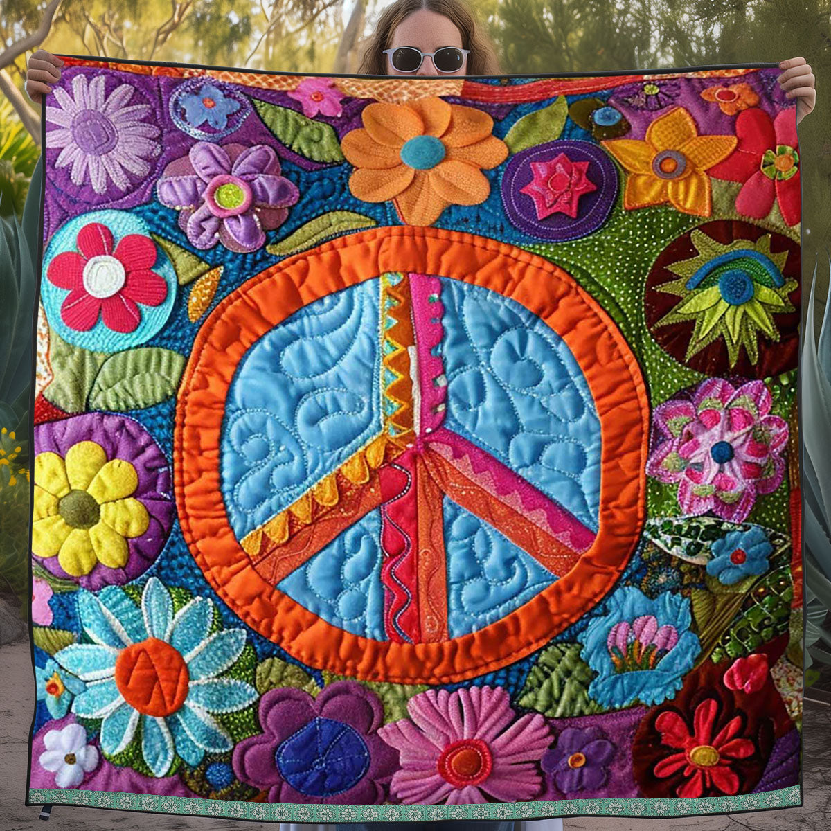 Trippy Hippie Sign WJ1909024CL Quilt