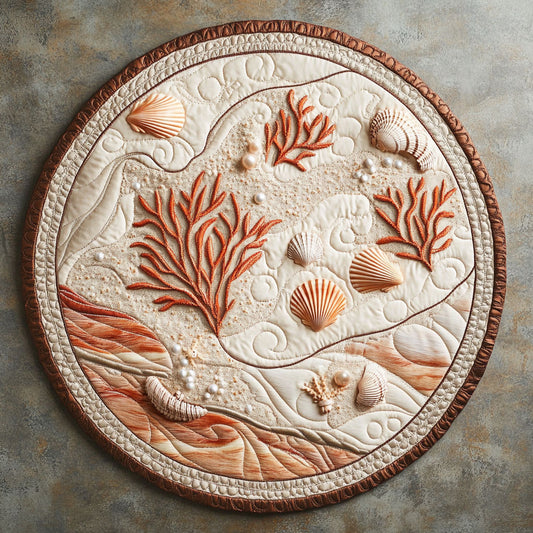 Amber Shells WN0808002CL Quilted Round Mat