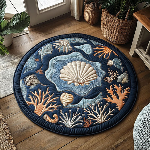 Shell Circle CP1508052CL Quilted Round Mat