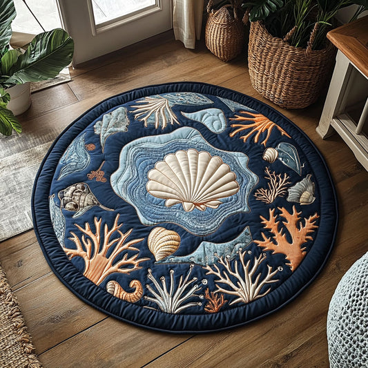 Shell Circle CP1508052CL Quilted Round Mat