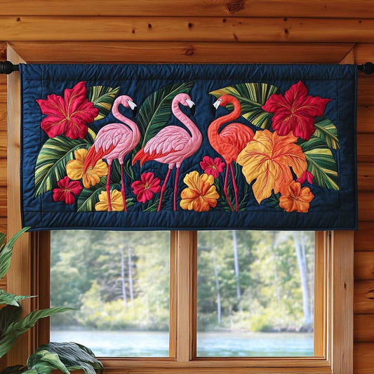 Flamingo Paradise WN1803032CL Quilted Valance