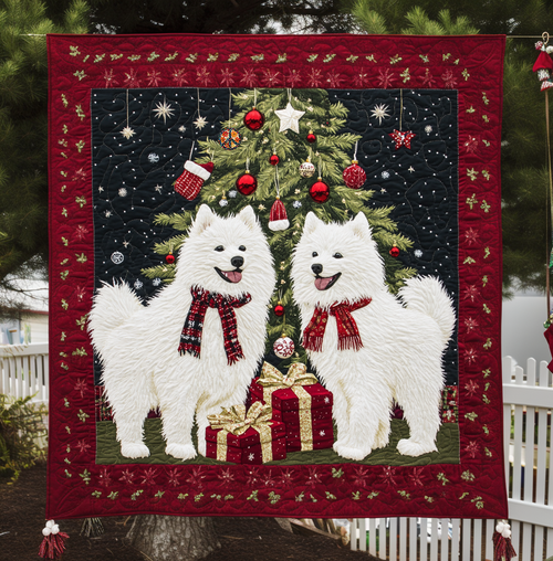 Christmas Samoyed WJ0611009CL Quilt