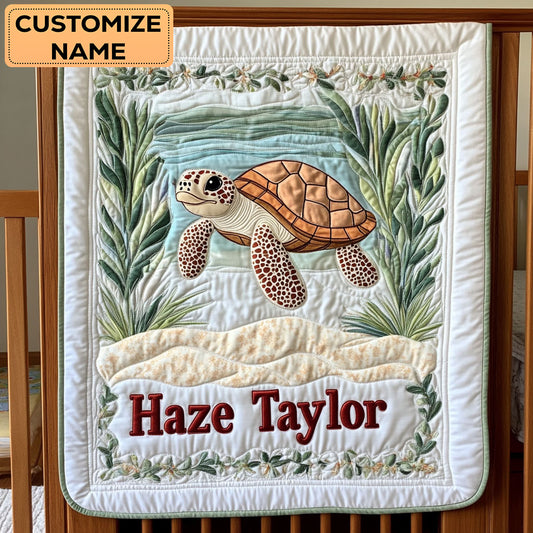 Turtle Path WN2807127CL Personalized Baby Quilt