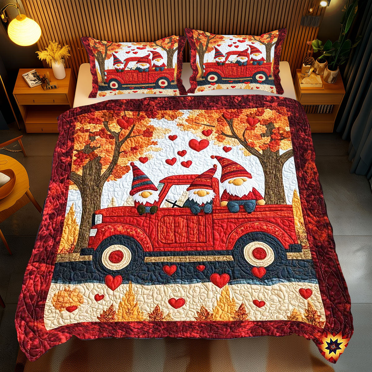 Gnome Valentine Ride WP1012051CL Duvet Cover Set