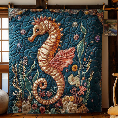 Seahorse And Shells Delight WN2503121CL Quilt