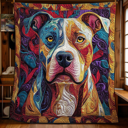 Colorful Abstract Pitbull WY0801010CL Quilt