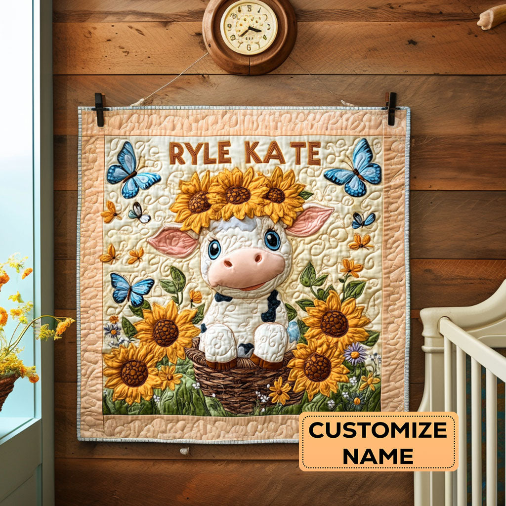 Sunflower Fluffy WY2907028CL Personalized Baby Quilt