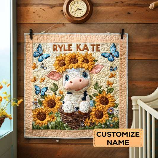 Sunflower Fluffy WY2907028CL Personalized Baby Quilt