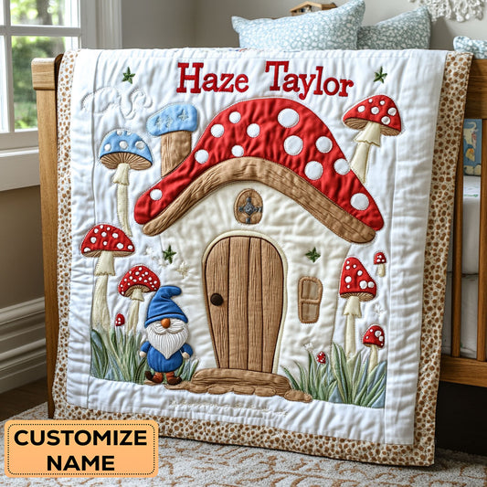 Mushroom Dreams WN3107042CL Personalized Baby Quilt