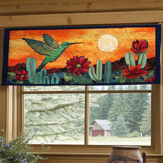 Hummingbird In Sunset Desert WY2305037CL Quilted Valance