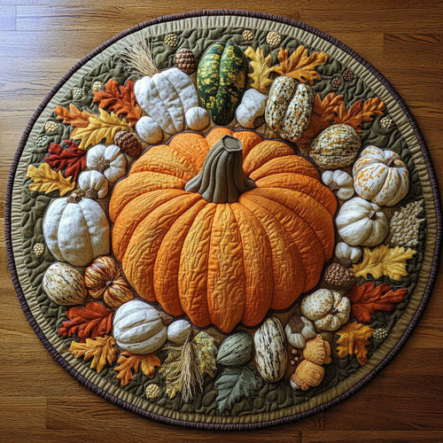 Harvest Pumpkin WY2108014CL Quilted Round Mat