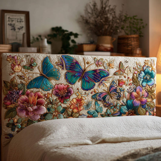 Flower Butterfly CW2412011CL Quilted Headboard Slipcover