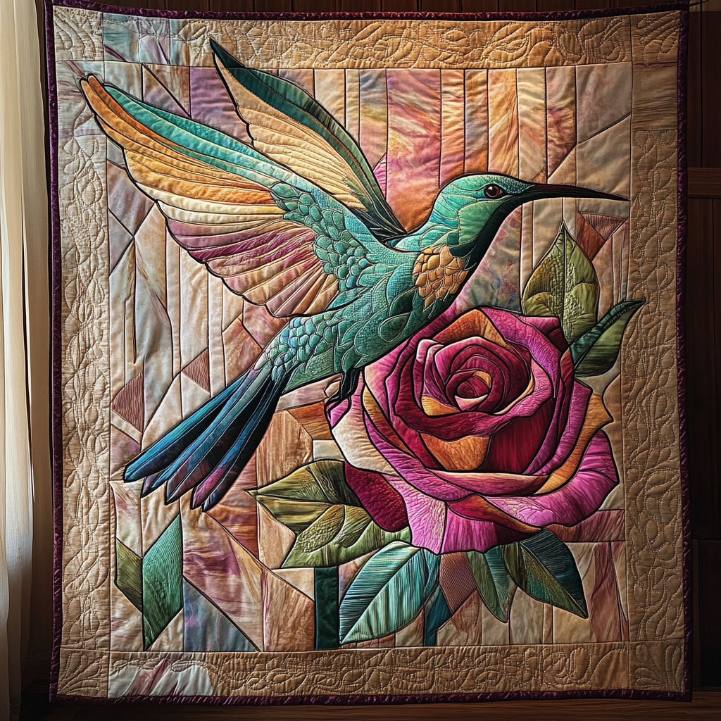 Hummingbird Rose CW2306025CL Quilt