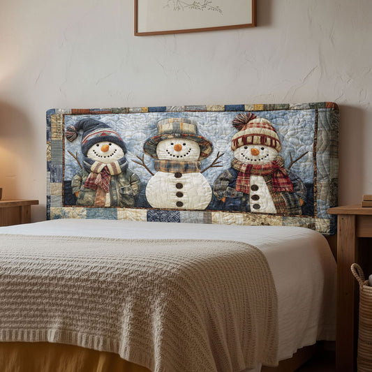 Snowman Frosty Crew WN1112185CL Quilted Headboard Slipcover