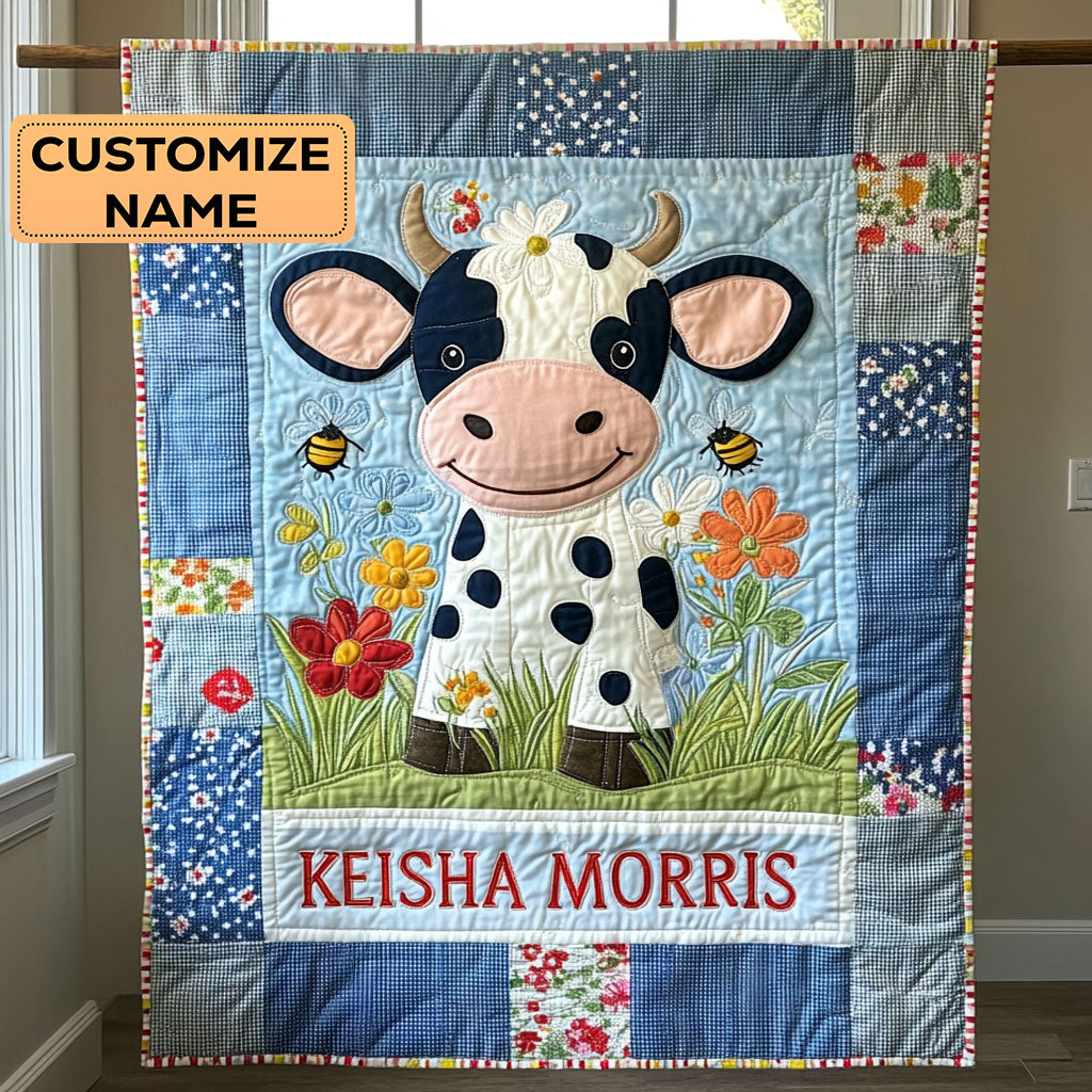 Moo Moo Snuggles CP2407017CL Personalized Baby Quilt