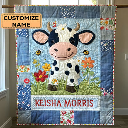 Moo Moo Snuggles CP2407017CL Personalized Baby Quilt