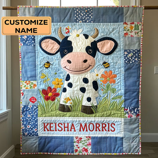 Moo Moo Snuggles CP2407017CL Personalized Baby Quilt