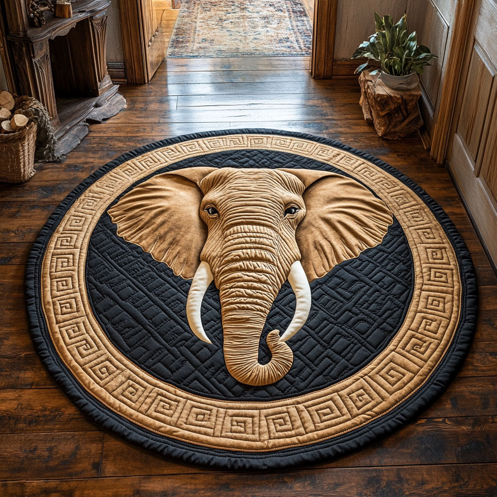 Majestic Elephant CP3107038CL Quilted Round Mat